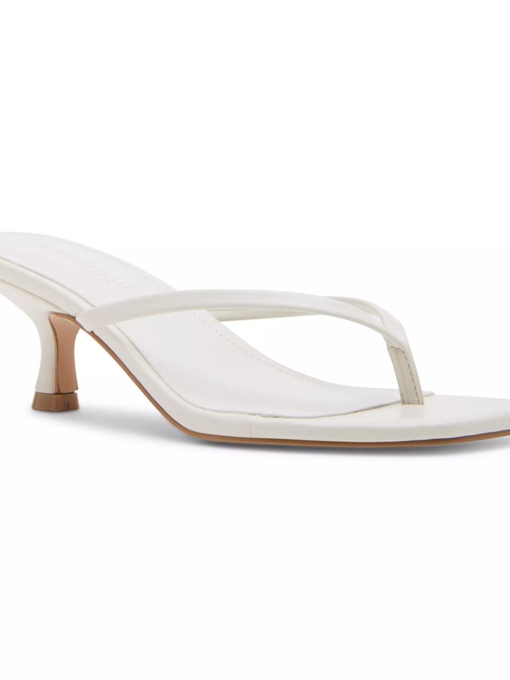 Madden Girl White Thong Kitten Heel Sandals